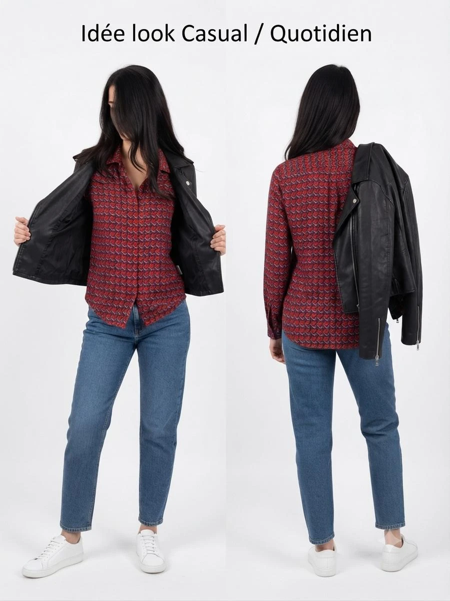 ♥Blouse fluide satinée géométrique Cache Cache - Taille 40 – photo 8